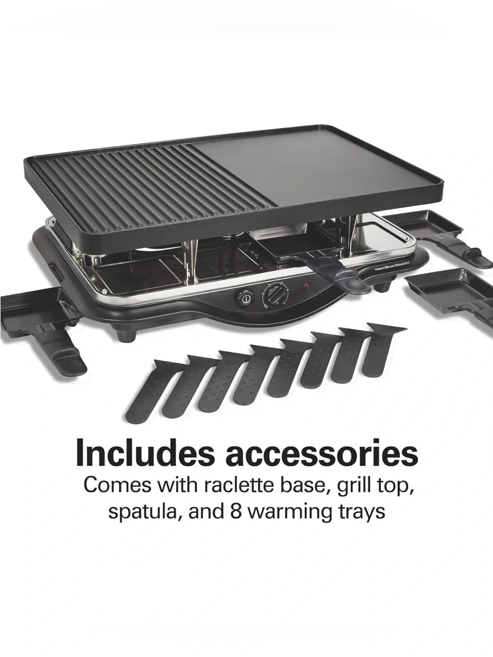 Hamilton Beach Black Electric Raclette Grill and Griddle